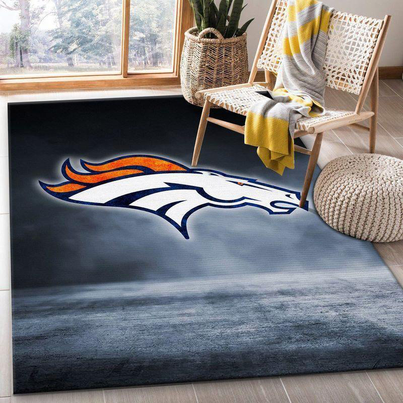 Denver Broncos Area Rug NFL Area Rug Living Room Area Rug Indoor Indoor Rugs Rectangle Carpet