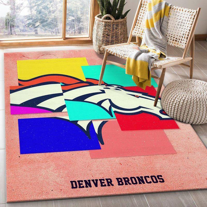 Denver Broncos Rug NFL Area Rug Dining Room Rugs Indoor Indoor Rugs Rectangle Carpet