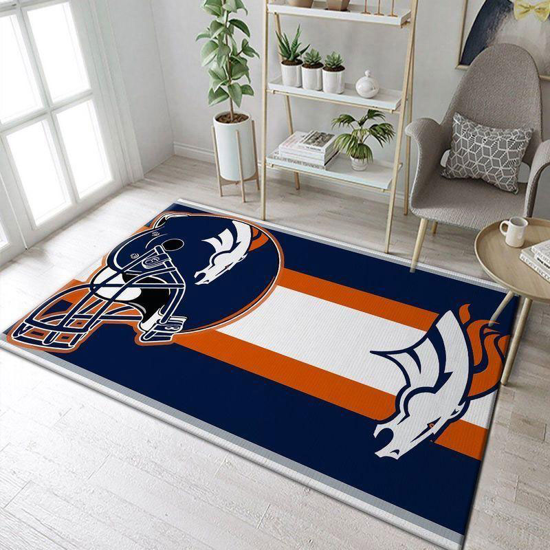 Denver Broncos Area Rug NFL Area Rug Dining Room Rug Indoor Indoor Rug Rectangle Carpet