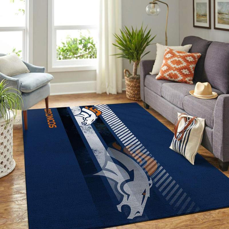 Denver Broncos Rug NFL Area Rug Dining Room Rugs Indoor Rug Rectangle Carpet