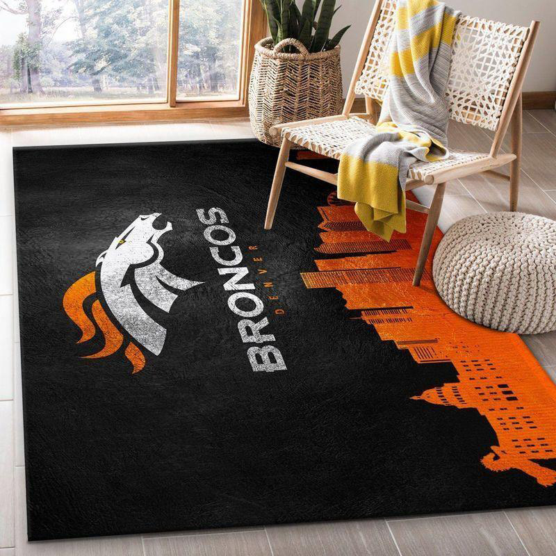 Denver Broncos Area Rug NFL Area Rug Bedroom Area Rug Indoor Rugs Rectangle Carpet
