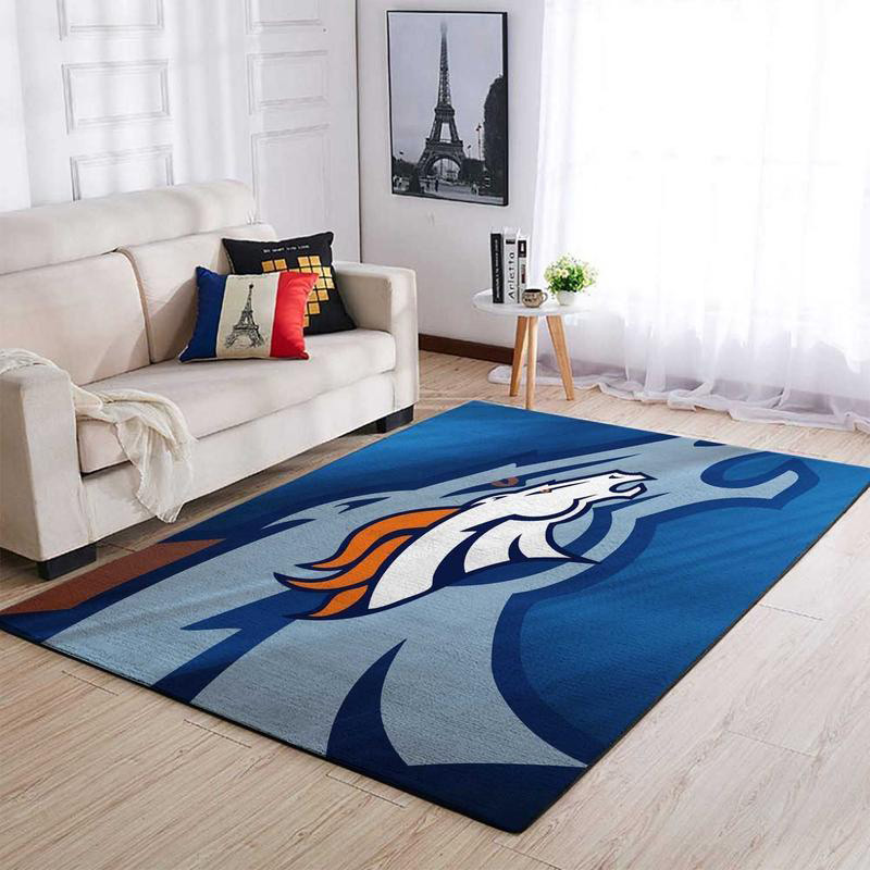 Denver Broncos Area Rug NFL Area Rug Living Room Rug Indoor Rugs Rectangle Carpet