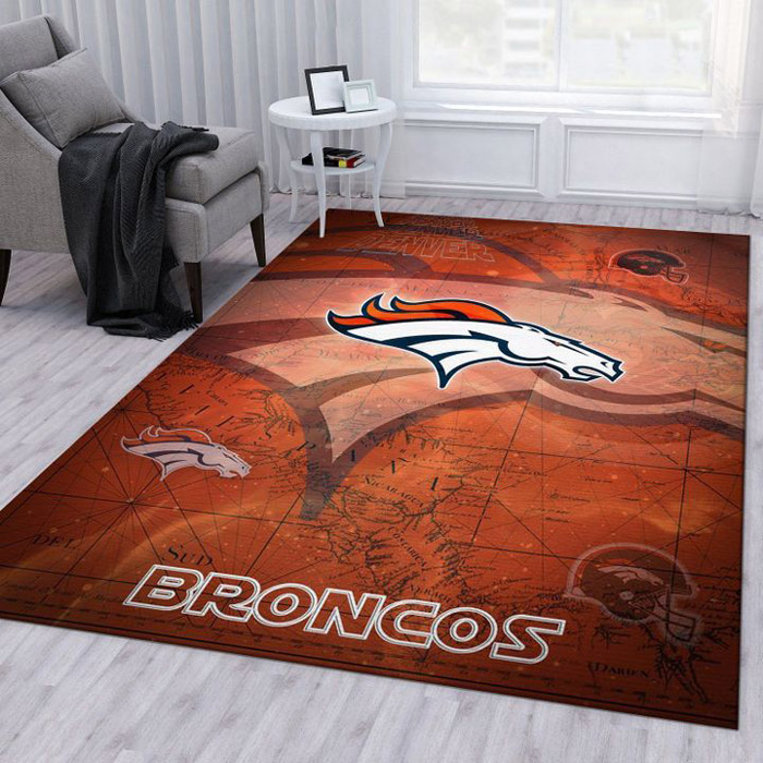 Denver Broncos Rug NFL Area Rug Bedroom Area Rug Indoor Rug Rectangle Carpet