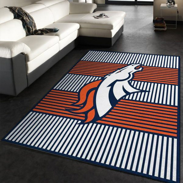 Denver Broncos Area Rug NFL Area Rug Dining Room Rug Indoor Rug Rectangle Carpet