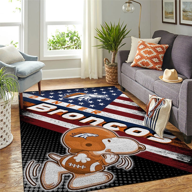 Denver Broncos Area Rug NFL Area Rug Dining Room Rugs Indoor Rugs Rectangle Carpet