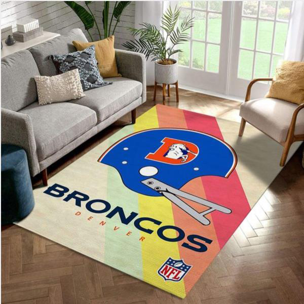 Denver Broncos Area Rug NFL Area Rug Dining Room Rugs Indoor Rug Rectangle Carpet