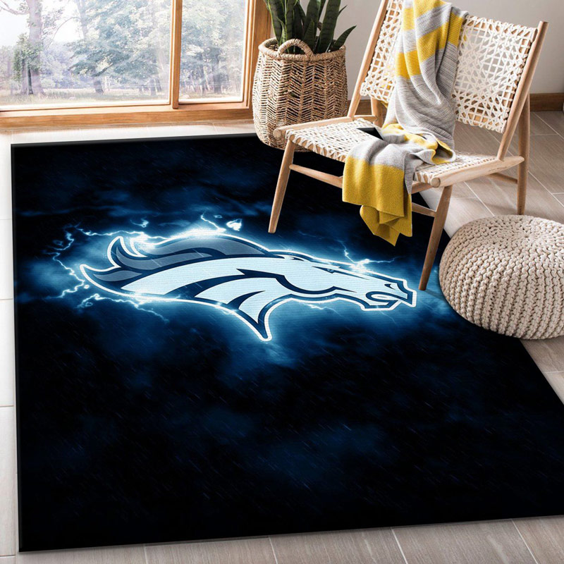 Denver Broncos Area Rug NFL Area Rug Dining Room Rug Indoor Rugs Rectangle Carpet