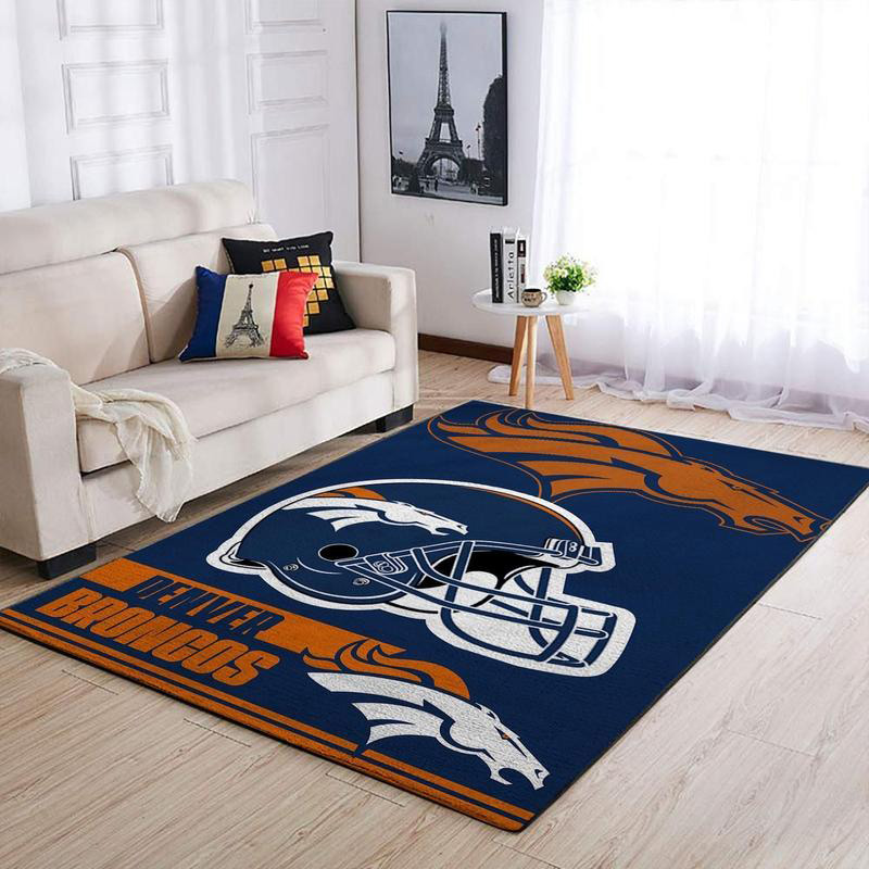 Denver Broncos Rug NFL Area Rug Living Room Rug Indoor Indoor Rug Rectangle Carpet