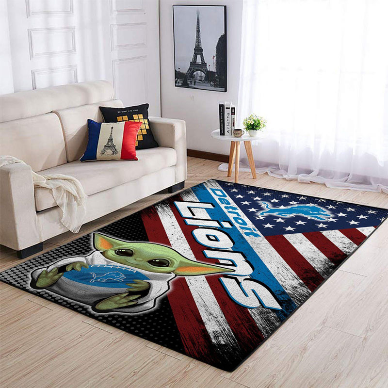 Detroit Lions Rug NFL Area Rug Dining Room Rugs Indoor Indoor Rug Rectangle Carpet