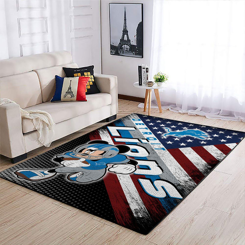 Detroit Lions Area Rug NFL Area Rug Dining Room Rug Indoor Rugs Rectangle Carpet