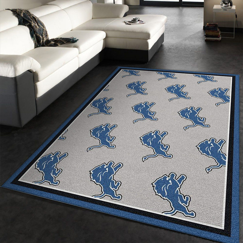 Detroit Lions Rug NFL Area Rug Bedroom Rug Indoor Rug Rectangle Carpet
