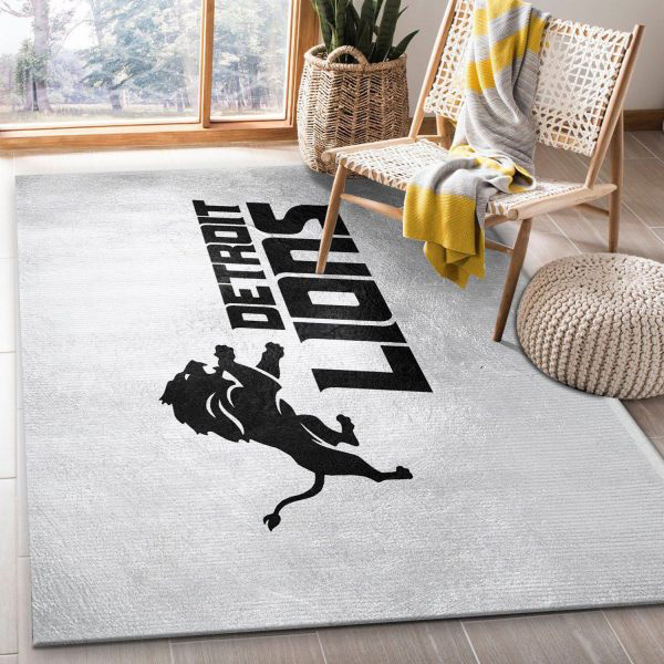 Detroit Lions Area Rug NFL Area Rug Living Room Area Rug Indoor Indoor Rugs Rectangle Carpet