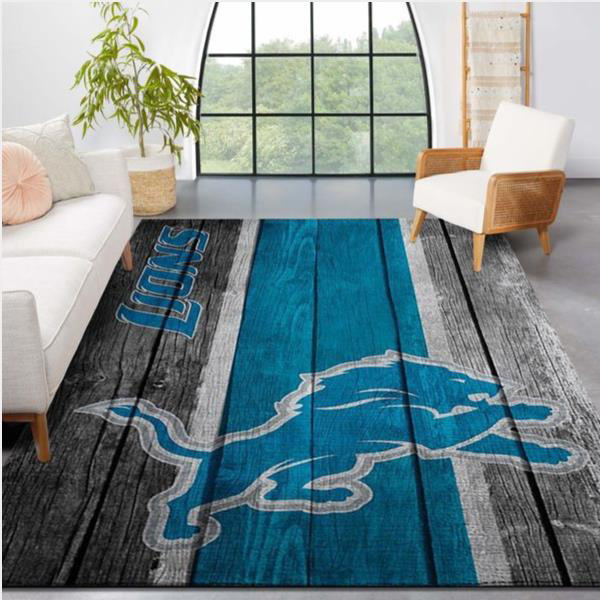Detroit Lions Area Rug NFL Area Rug Bedroom Area Rug Indoor Rugs Rectangle Carpet
