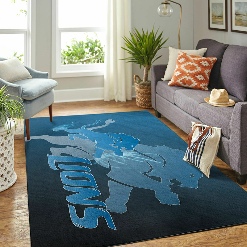 Detroit Lions Area Rug NFL Area Rug Bedroom Area Rug Indoor Rugs Rectangle Carpet