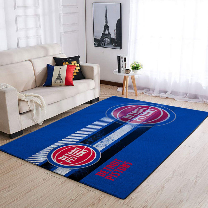 Detroit Pistons Area Rug NBA Area Rug Living Room Area Rug Indoor Rugs Rectangle Carpet