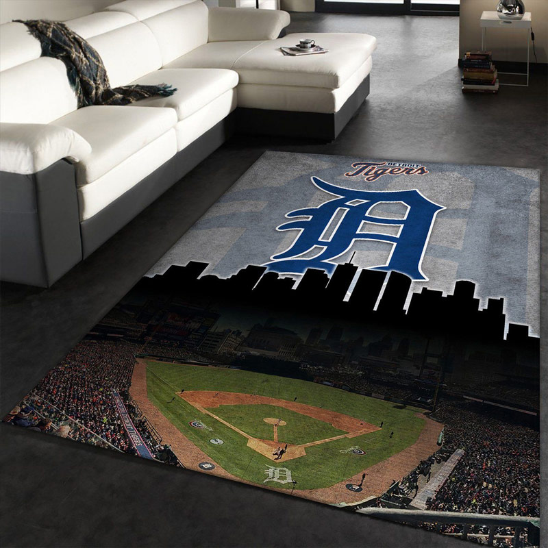 Detroit Tigers Area Rug MLB Area Rug Dining Room Rug Indoor Indoor Rug Rectangle Carpet