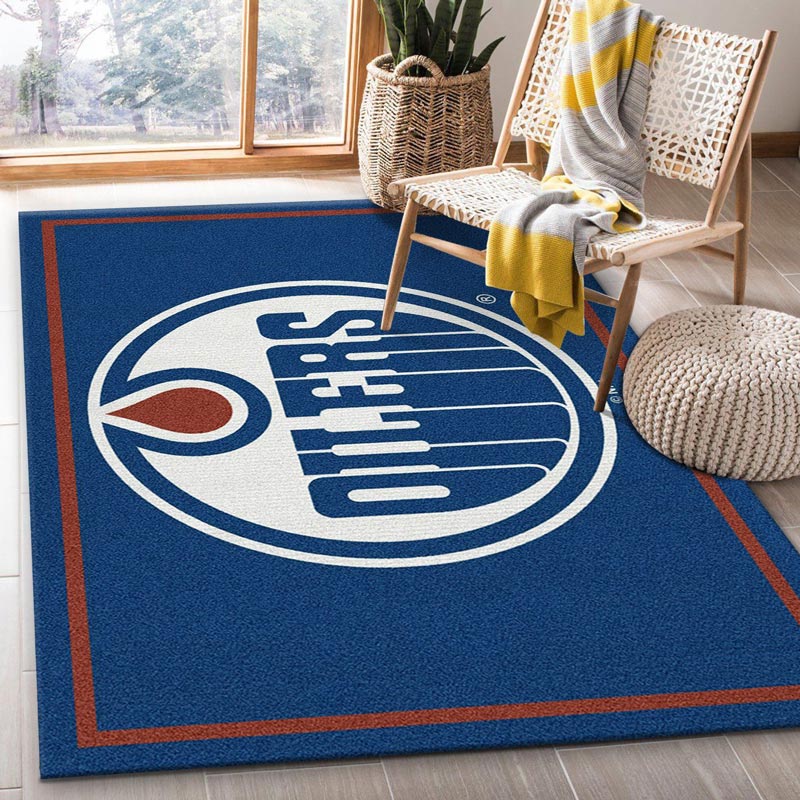 Edmonton Oilers Rug NHL Area Rug Living Room Area Rug Indoor Rugs Rectangle Carpet