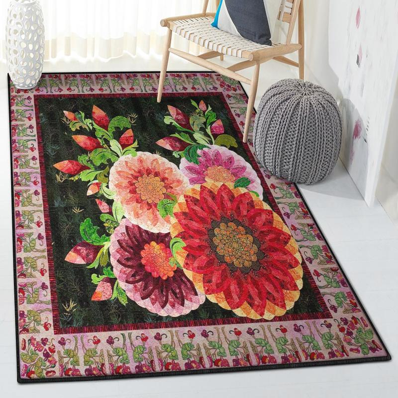 Flower Bouquet Area Rugs Camellia Flower Rug
