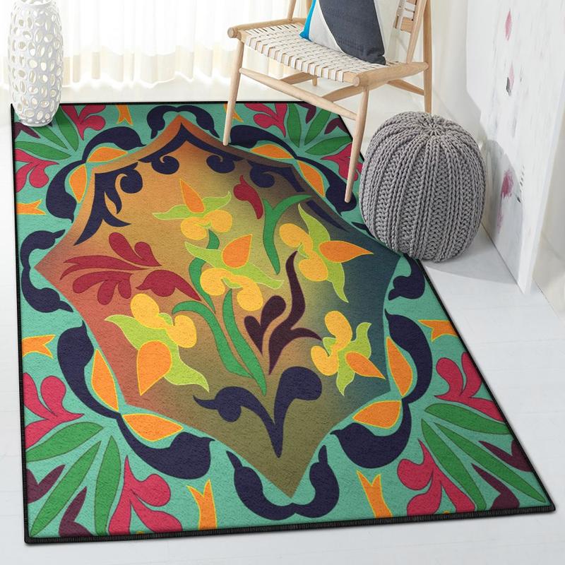 Flower Bouquet Washable 2 Area Rugs Flower Rug