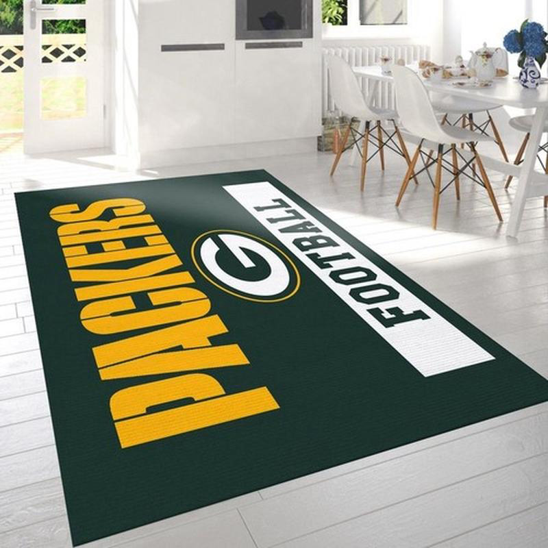 Green Bay Packers Area Rug NFL Area Rug Kitchen Rug Indoor Indoor Rugs Rectangle Carpet