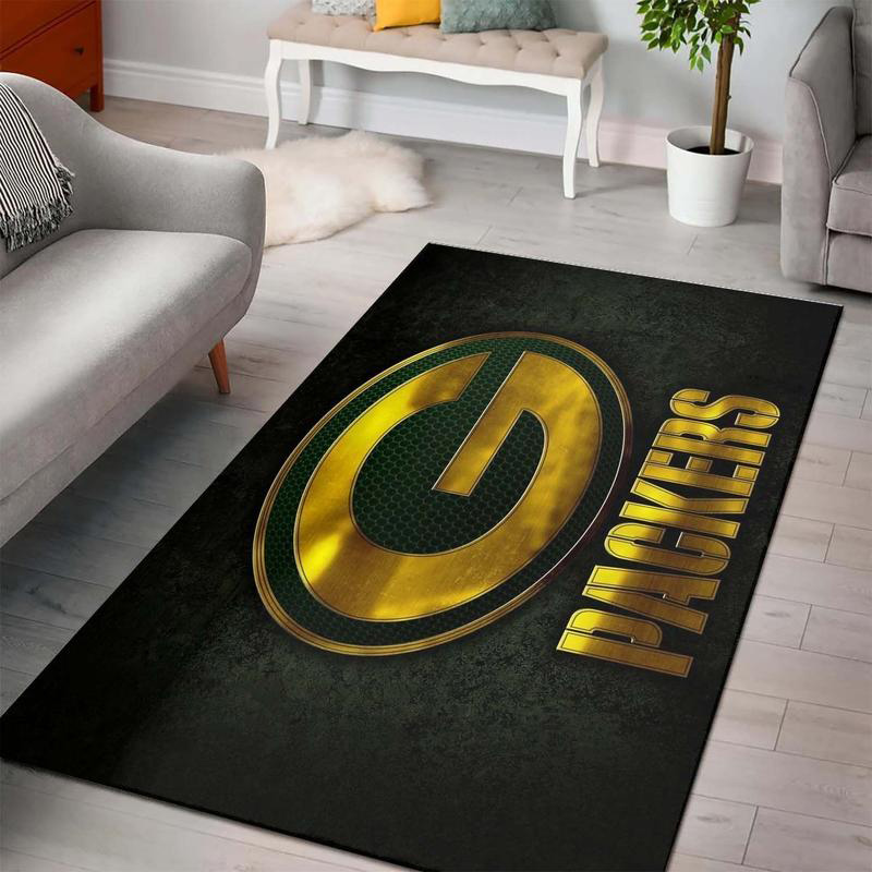 Green Bay Packers Area Rug NFL Area Rug Bathroom Rugs Indoor Rug Rectangle Carpet