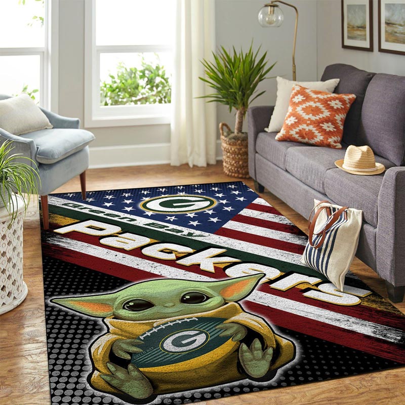 Green Bay Packers Area Rug NFL Area Rug Dining Room Rugs Indoor Indoor Rugs Rectangle Carpet