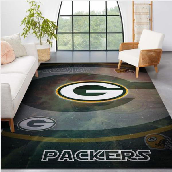 Green Bay Packers Area Rug NFL Area Rug Dining Room Rug Indoor Rugs Rectangle Carpet