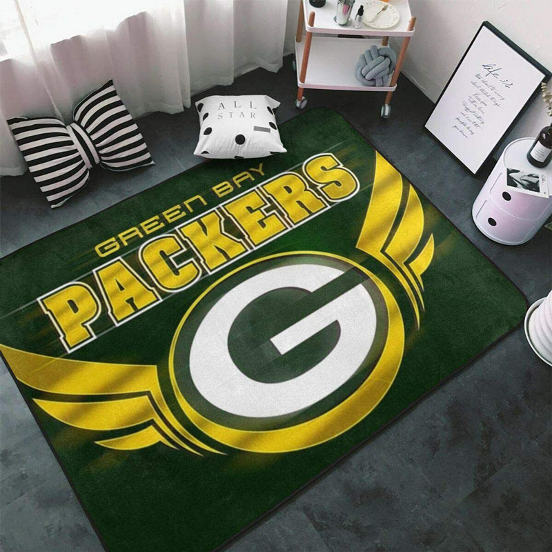 Green Bay Packers Area Rug NFL Area Rug Dining Room Rug Indoor Rug Rectangle Carpet