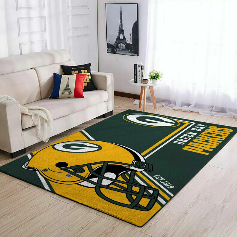 Green Bay Packers Rug NFL Area Rug Dining Room Rug Indoor Indoor Rug Rectangle Carpet