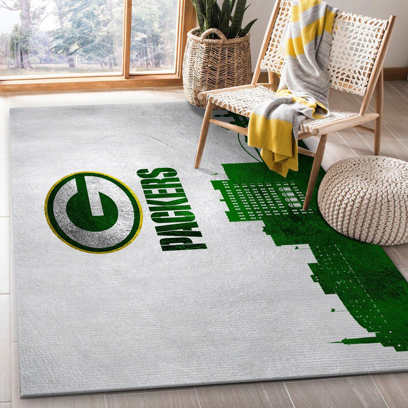 Green Bay Packers Area Rug NFL Area Rug Dining Room Rugs Indoor Rug Rectangle Carpet