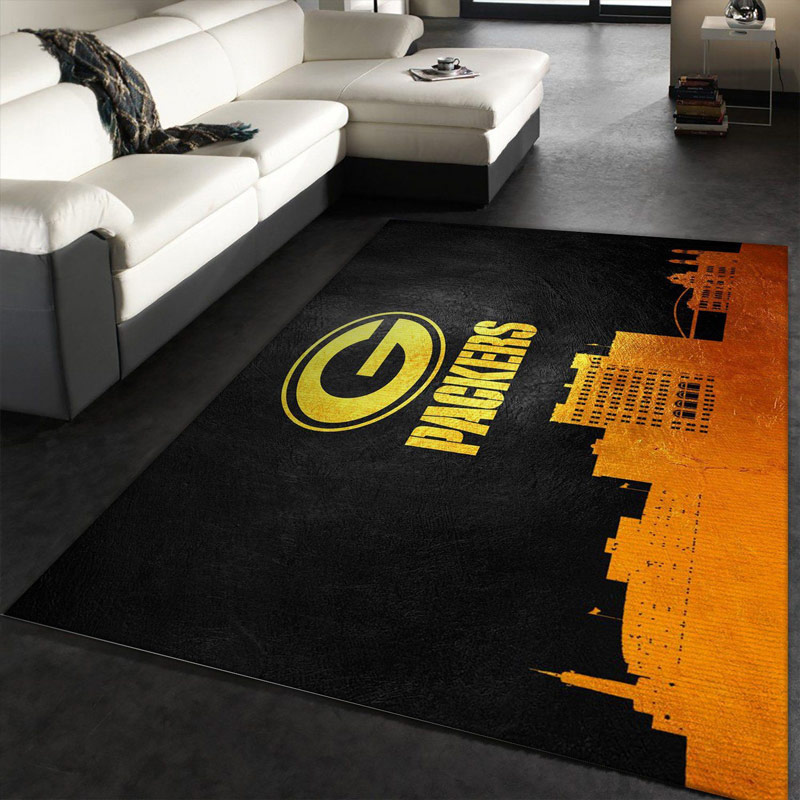 Green Bay Packers Area Rug NFL Area Rug Living Room Area Rug Indoor Rug Rectangle Carpet