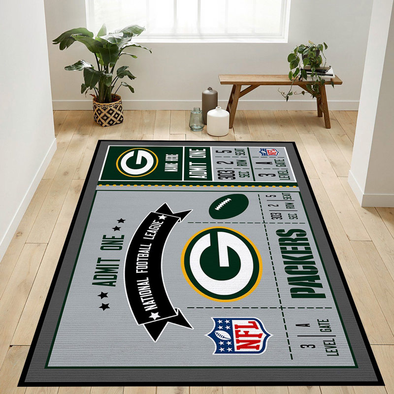 Green Bay Packers Area Rug NFL Area Rug Kitchen Rug Indoor Indoor Rugs Rectangle Carpet
