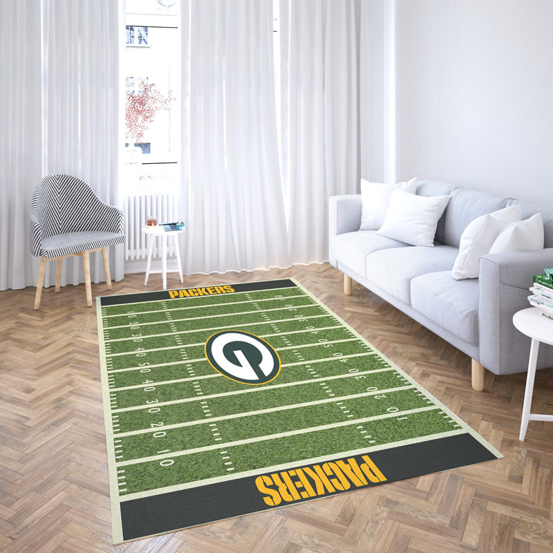 Green Bay Packers Rug NFL Area Rug Bedroom Area Rug Indoor Indoor Rugs Rectangle Carpet