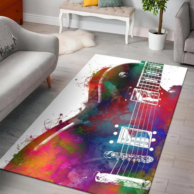 Guitar 3 Area Rug Living Room Rugs