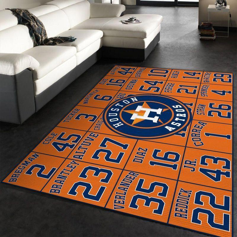 Houston Astros Rug MLB Area Rug Bathroom Rugs Indoor Rug Rectangle Carpet