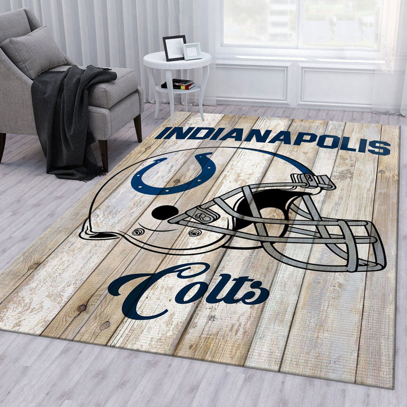 Indianapolis Colts Area Rug NFL Area Rug Dining Room Rug Indoor Rugs Rectangle Carpet