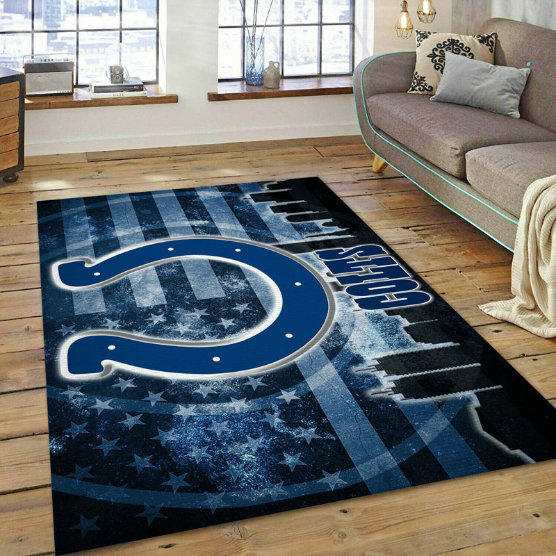 Indianapolis Colts Area Rug NFL Area Rug Dining Room Rugs Indoor Rug Rectangle Carpet
