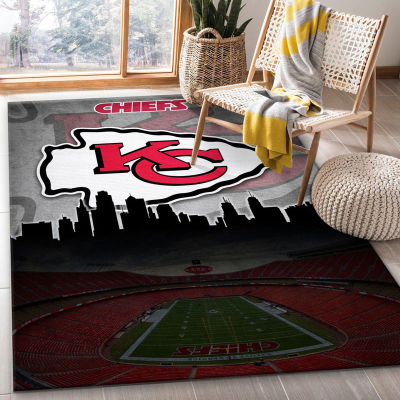 Kansas City Chiefs Area Rug NFL Area Rug Living Room Rug Indoor Indoor Rug Rectangle Carpet