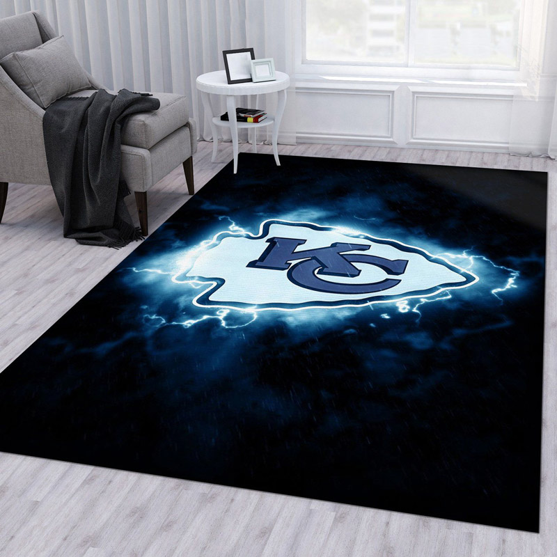 Kansas City Chiefs Area Rug NFL Area Rug Living Room Area Rug Indoor Rug Rectangle Carpet