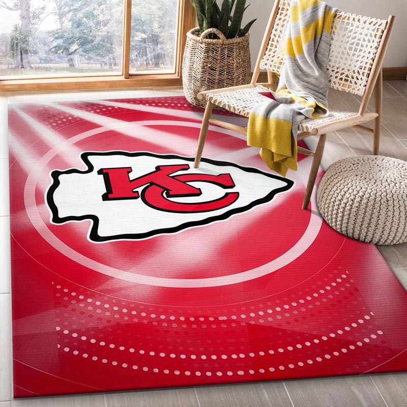 Kansas City Chiefs Rug NFL Area Rug Dining Room Rugs Indoor Rugs Rectangle Carpet