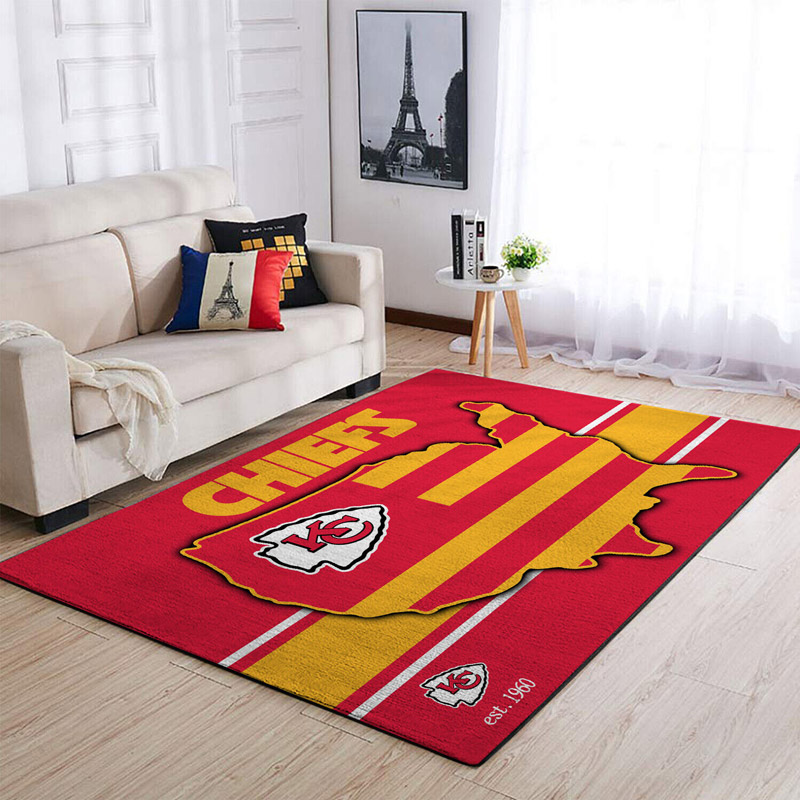 Kansas City Chiefs Rug NFL Area Rug Dining Room Rugs Indoor Rugs Rectangle Carpet