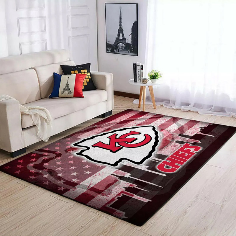 Kansas City Chiefs Rug NFL Area Rug Dining Room Rugs Indoor Rug Rectangle Carpet