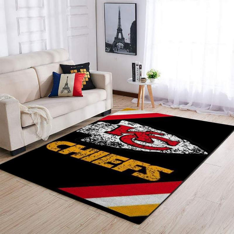 Kansas City Chiefs Area Rug NFL Area Rug Living Room Area Rug Indoor Rug Rectangle Carpet