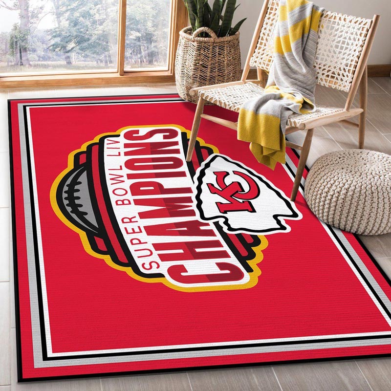 Kansas City Chiefs Area Rug NFL Area Rug Kitchen Rug Indoor Rug Rectangle Carpet
