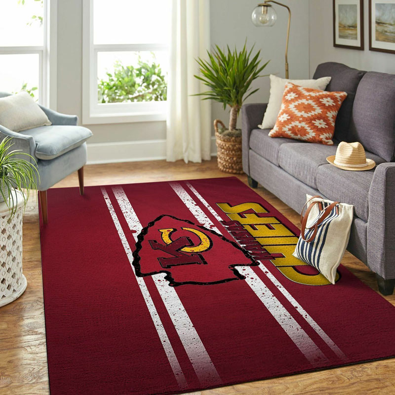 Kansas City Chiefs Area Rug NFL Area Rug Living Room Rug Indoor Rug Rectangle Carpet