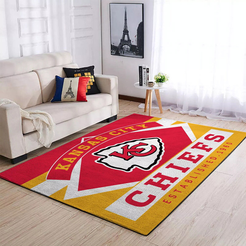Kansas City Chiefs Rug NFL Area Rug Kitchen Rug Indoor Indoor Rug Rectangle Carpet