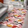 koi fish pattern print area rug living room rug