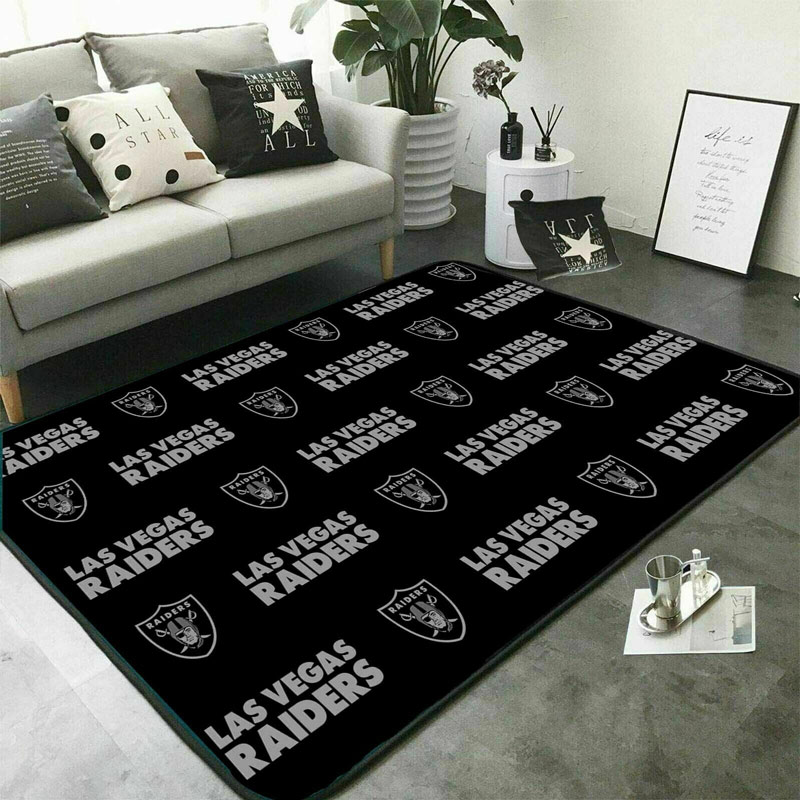 Las Vegas Raiders Rug NFL Area Rug Living Room Rug Indoor Rugs Rectangle Carpet