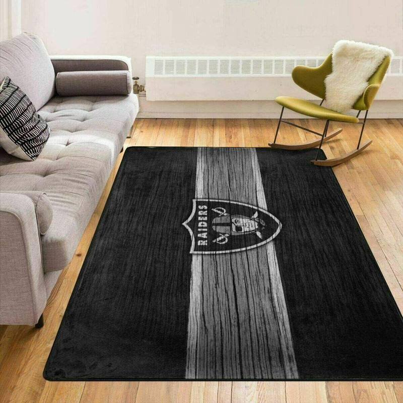 Las Vegas Raiders Area Rug NFL Area Rug Bedroom Rug Indoor Rug Rectangle Carpet