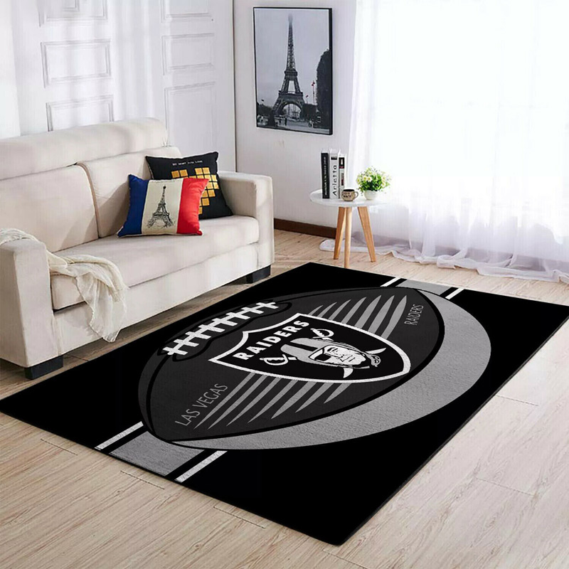 Las Vegas Raiders Area Rug NFL Area Rug Dining Room Rug Indoor Rug Rectangle Carpet